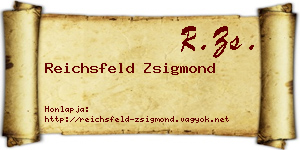 Reichsfeld Zsigmond névjegykártya